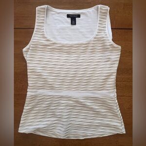 White House Black Market Ivory Textured Tank Top